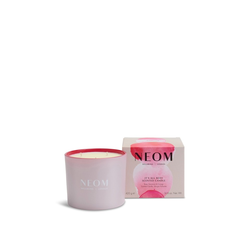 NEOM Wellbeing It's All Rosy 3 Wick Candle 420g