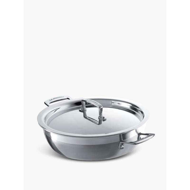 3-ply Stainless Steel Shallow Casserole with Lid 30cm