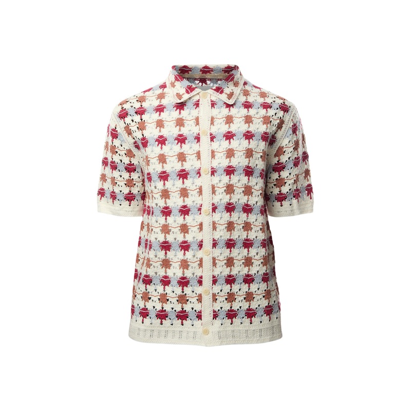 Porto Shirt Splash Crochet Ecru / Multi