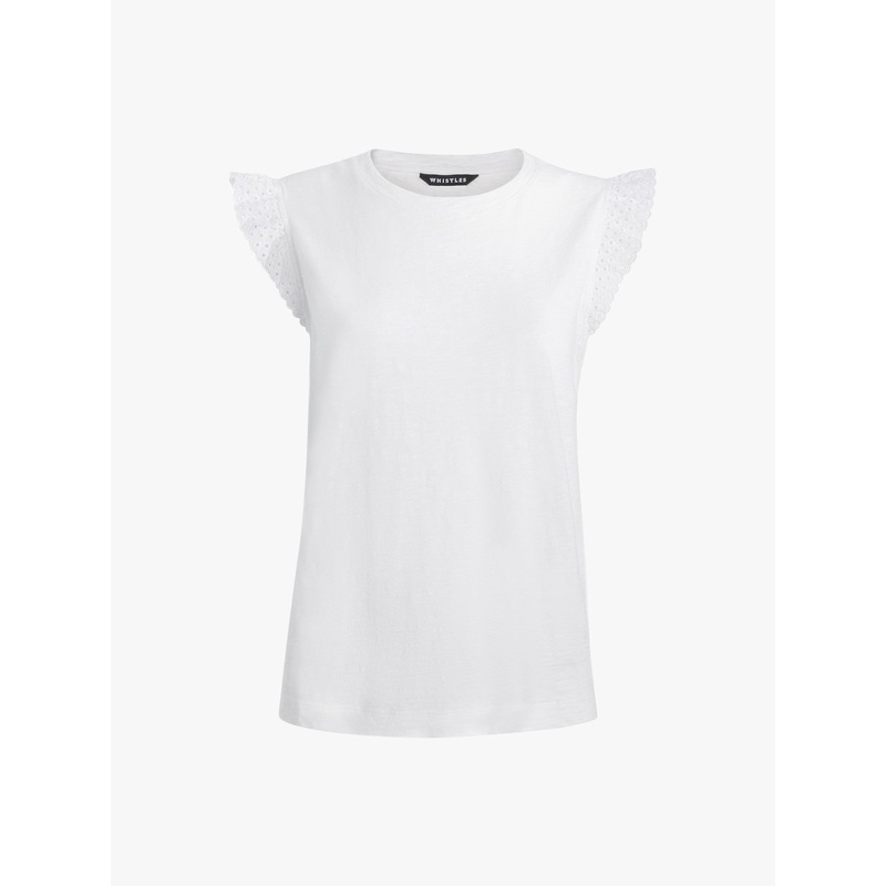 Broderie Frill Sleeve Tee
