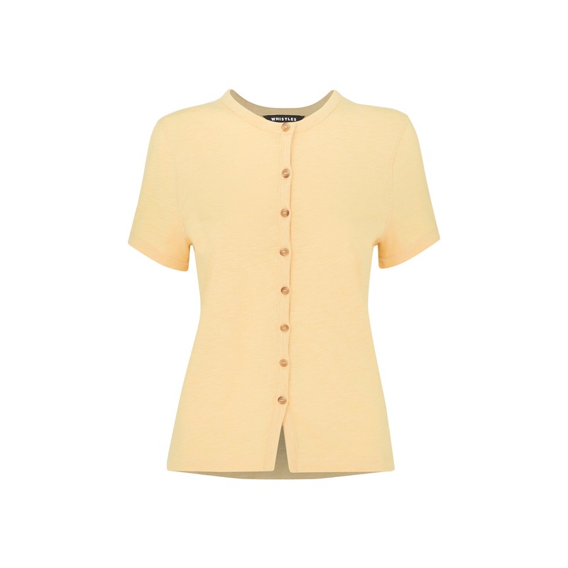 Isla Round Neck Button Tee