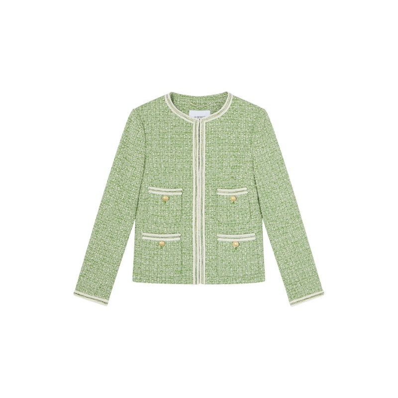 Charlie Treetop & Birch Cotton Blend Tweed And Trim Jacket