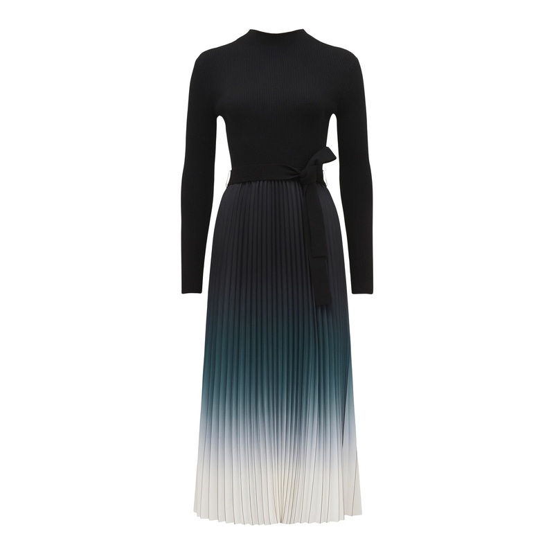 Harmony Ombre Pleated Midi Dress