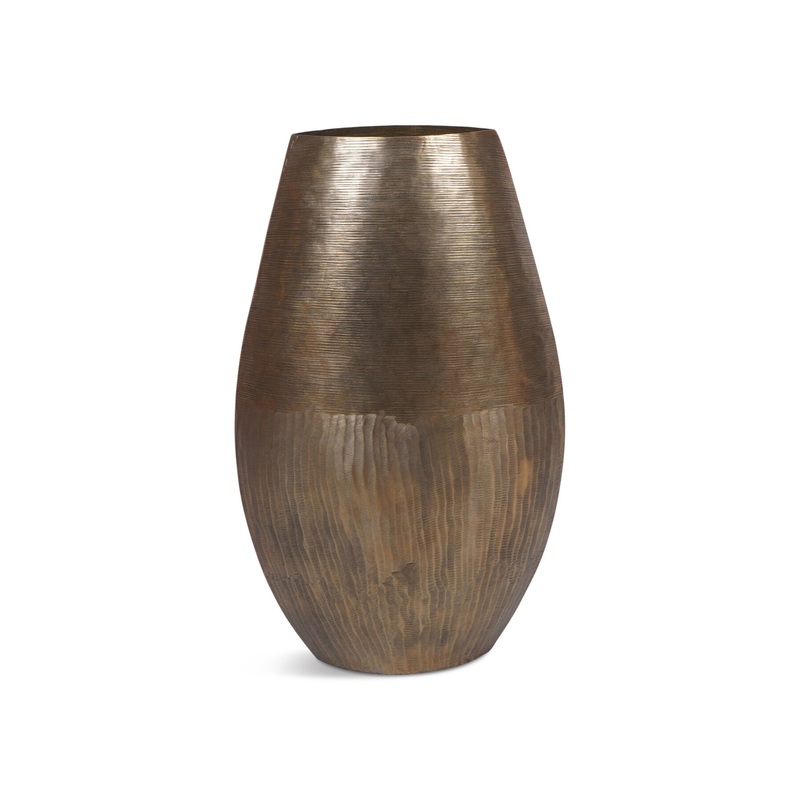 Southwold Textured Oval Antique Brass Vase 80cm