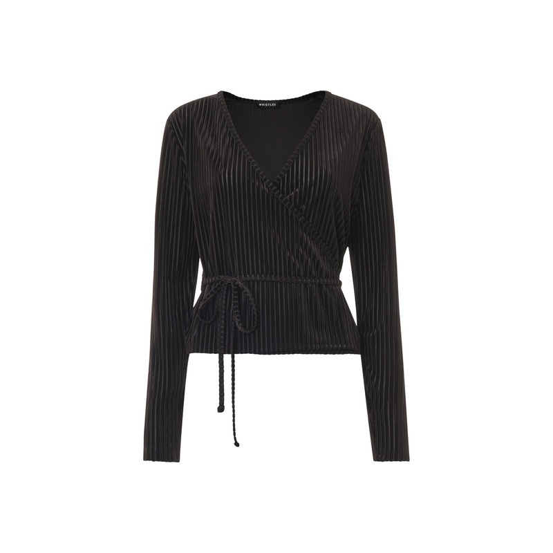 Velvet Stripe Wrap Cardigan