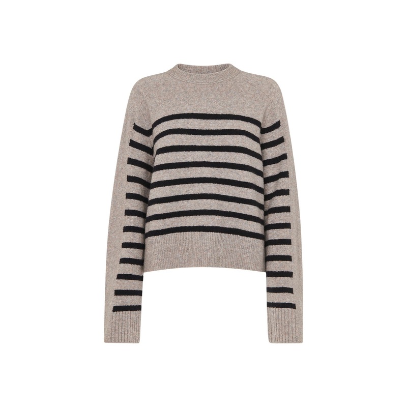 Wool Mix Stripe Contrast Knit