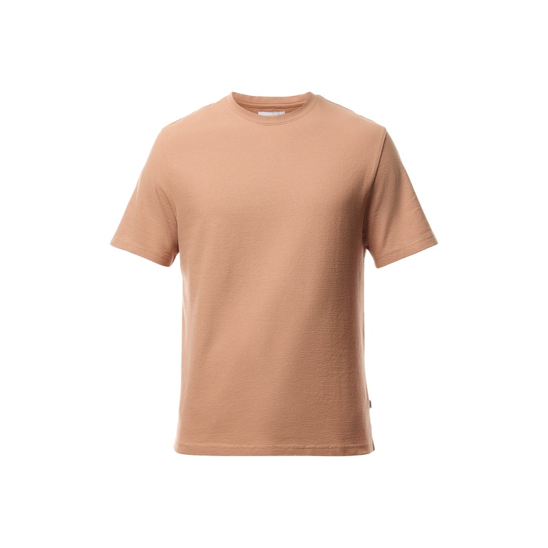 Dean Dusty Orange Textured Organic Cotton T-Shirt