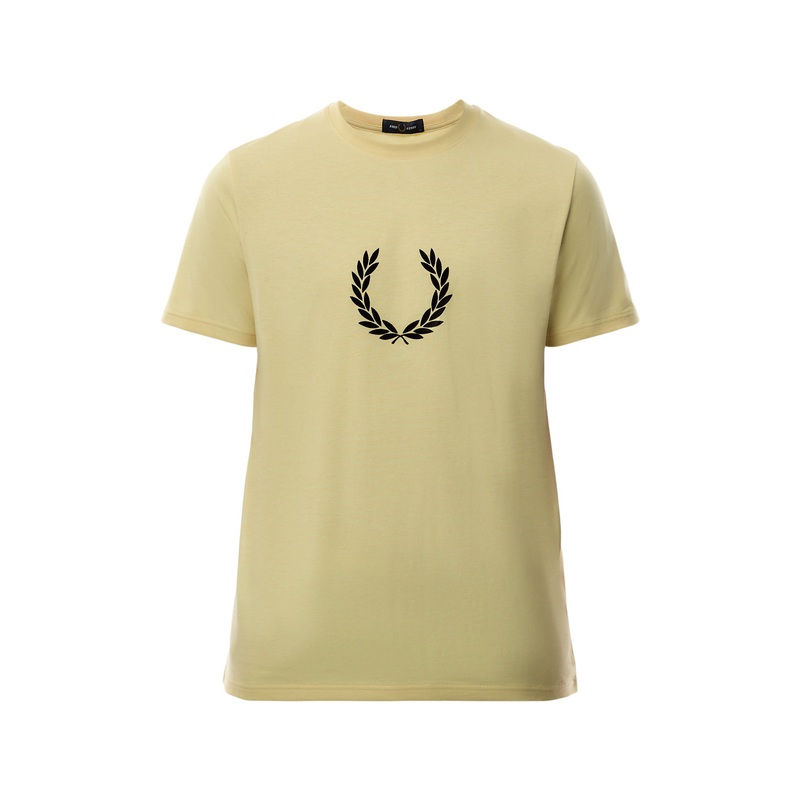 Flocked Laurel Wreath Gra Tee
