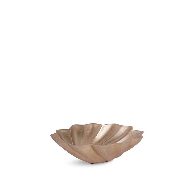 Marin Scallop Round Bowl Champagne Gold