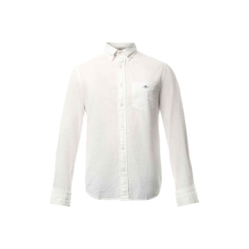 Regular Solid Seersucker Shirt