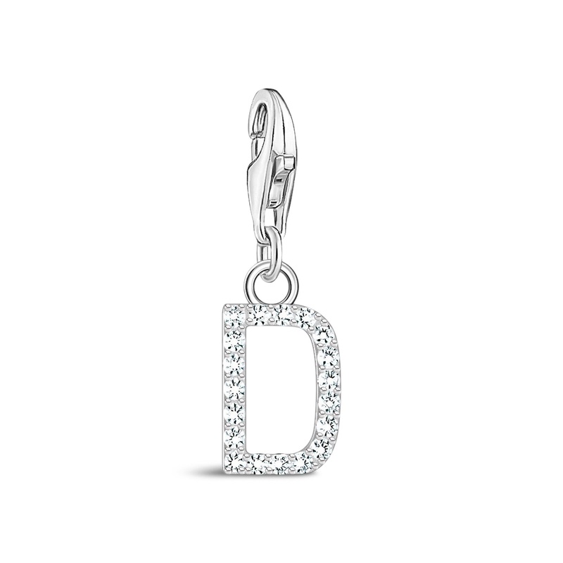 Sparkling D letter Charm