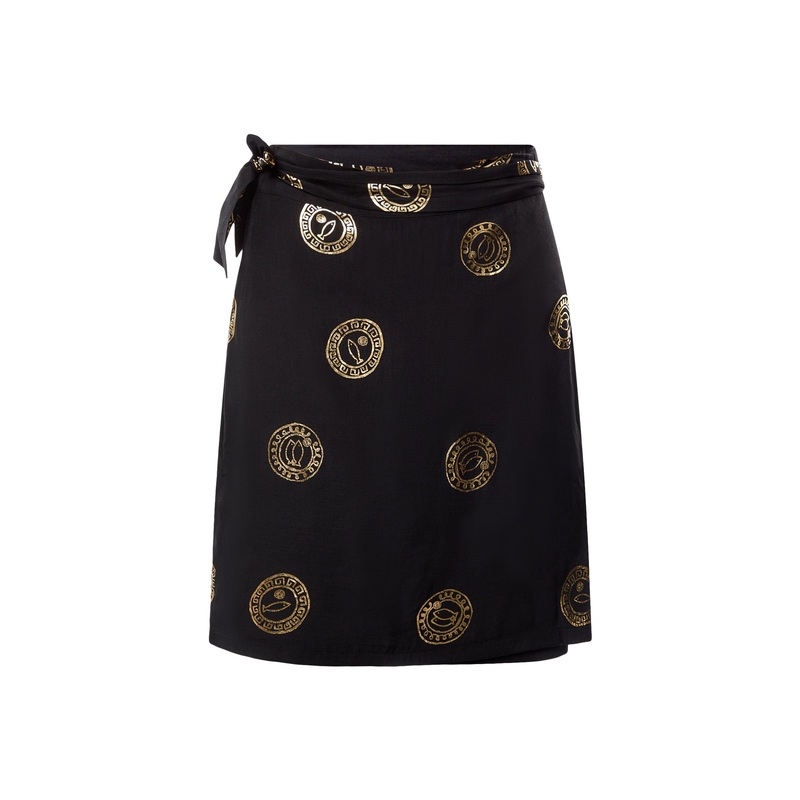 Black Mini Skirt with Plate Foil