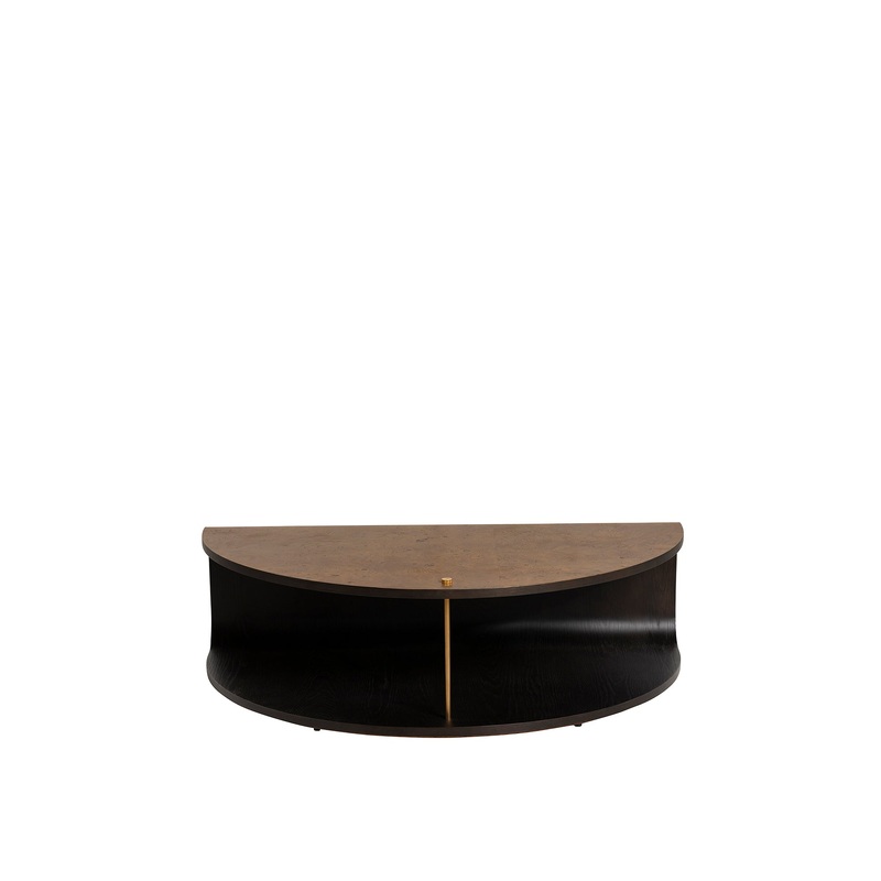 Oresund Ash Veneer Semicircular Coffee Table Brown