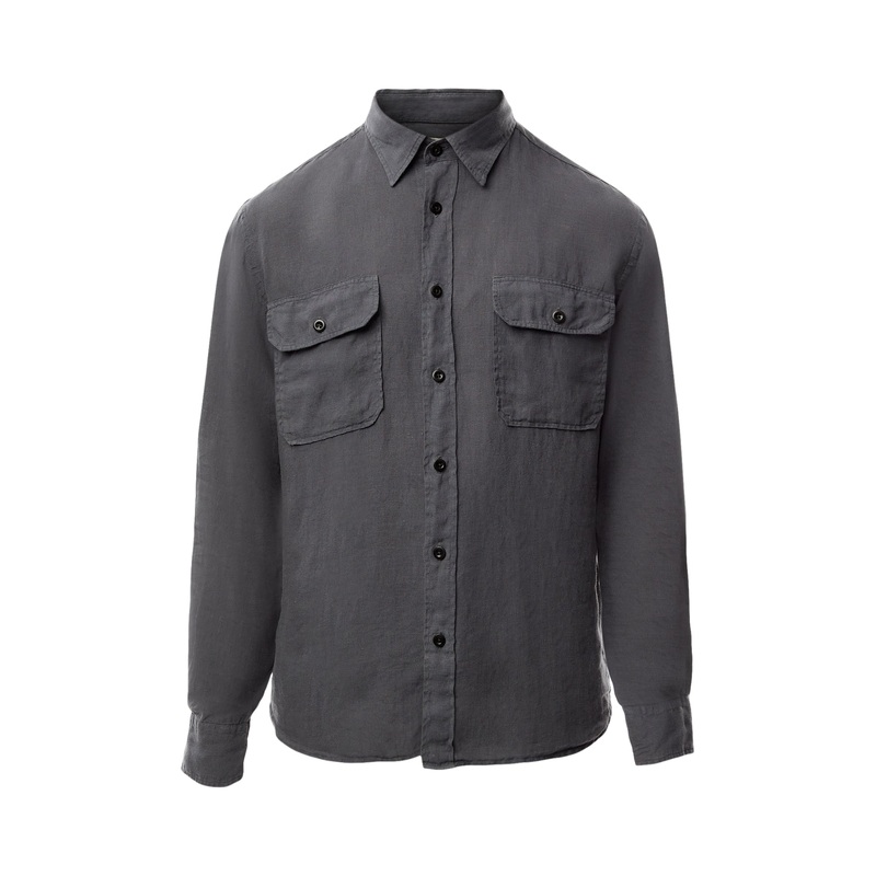 Two Pocket Linen Play Pat Woven Shirt