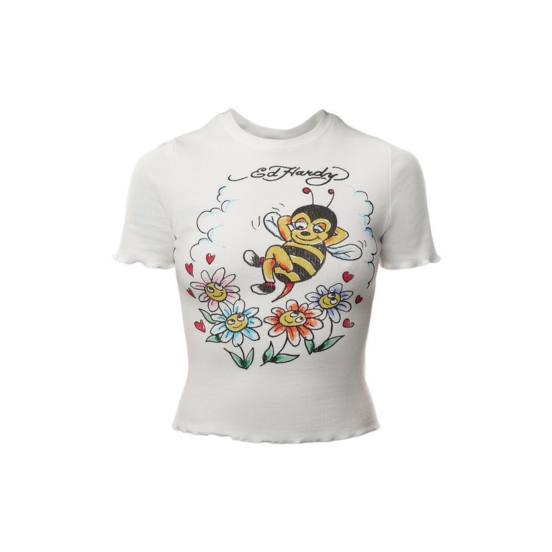 Womens Bee Lettuce Hem Baby T-Shirt