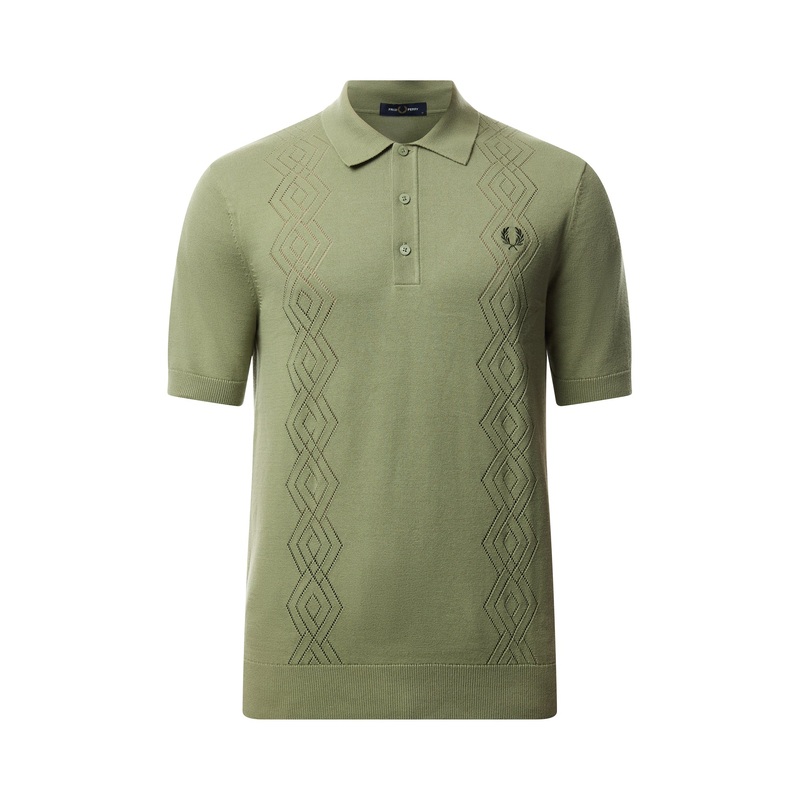 Pointelle Knitted Polo Shirt