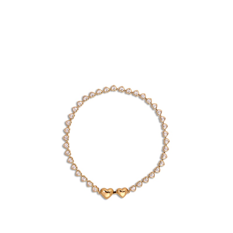 Bezel Heart Tennis Bracelet