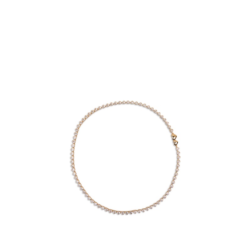 Bezel Heart Tennis Necklace
