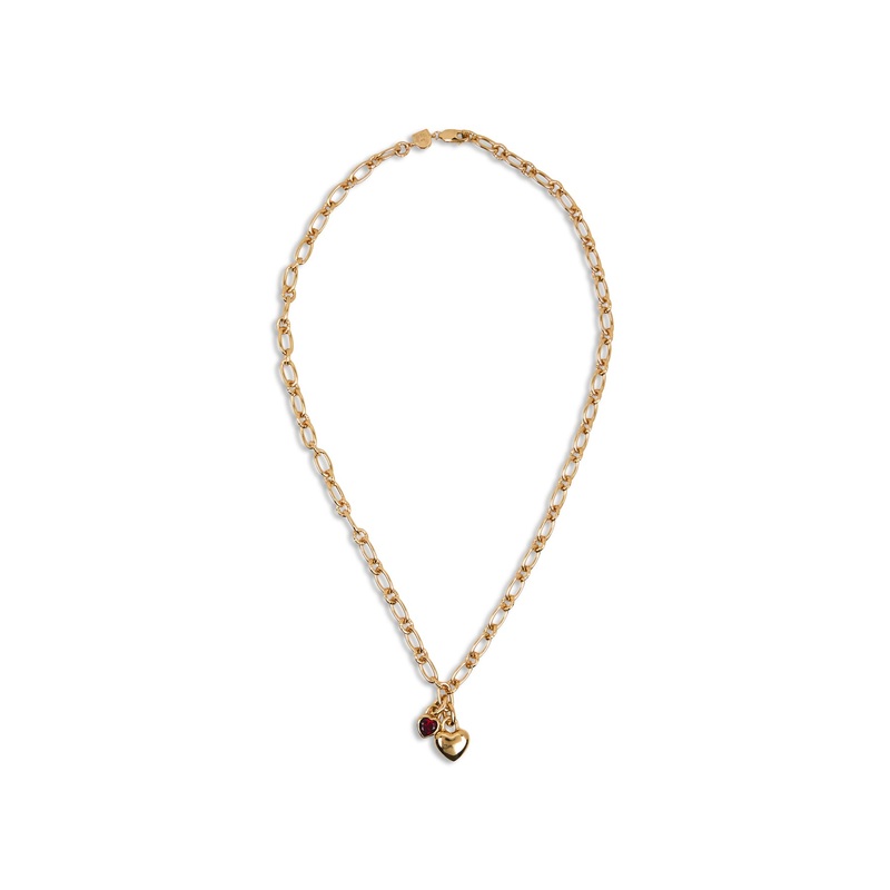 Bold Chain Link Necklace with Two Charms