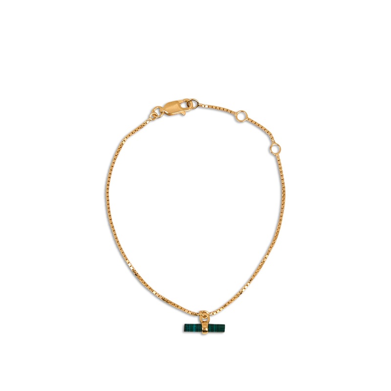 Mini Malachite T-Bar Bracelet