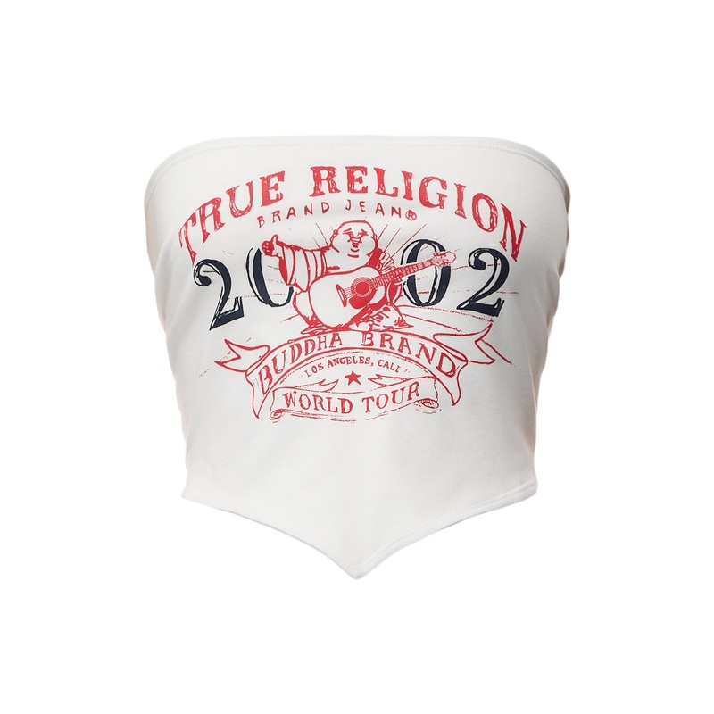 Printed Buddha Strapless Scarf Top