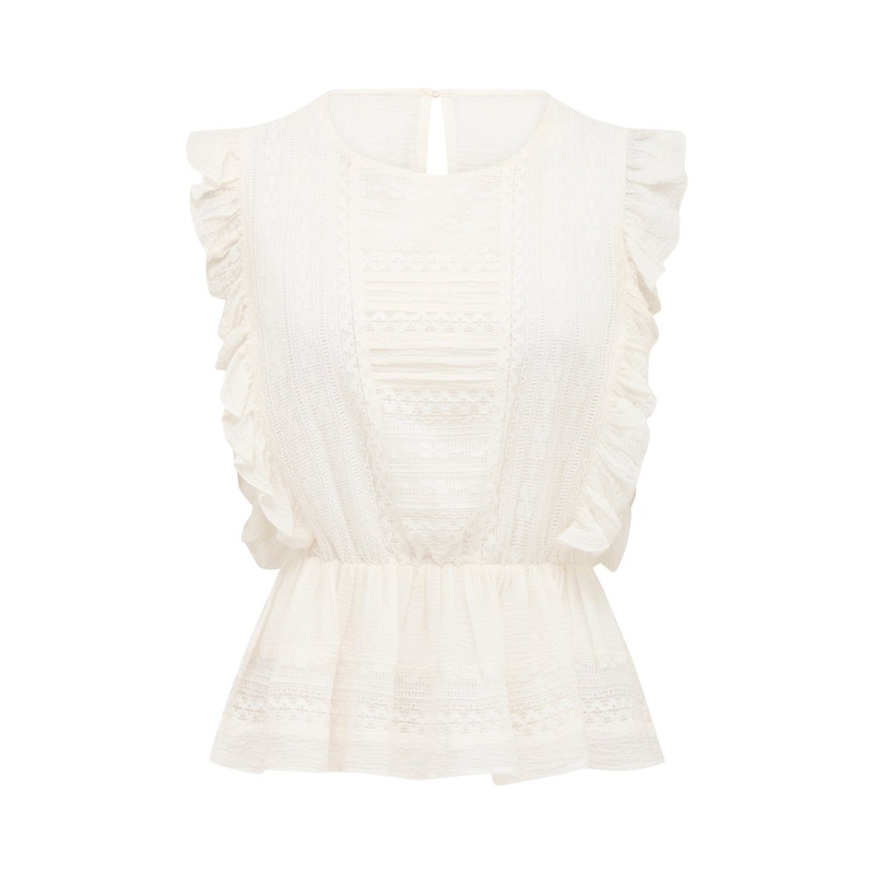 Rose Ruffle Sleeves Top