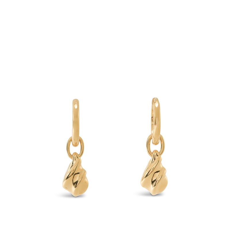 SAVI RIDGE DROPLET CHARM EARRINGS