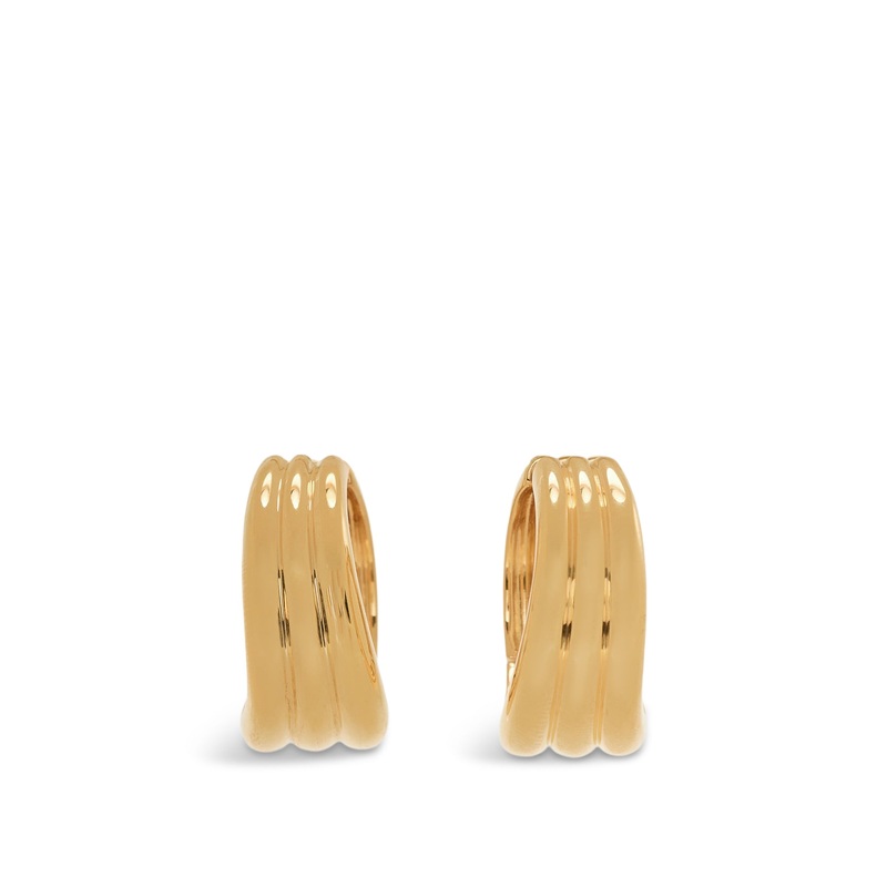 SAVI TRIPLE RIDGE LARGE HOOP EARRINGS