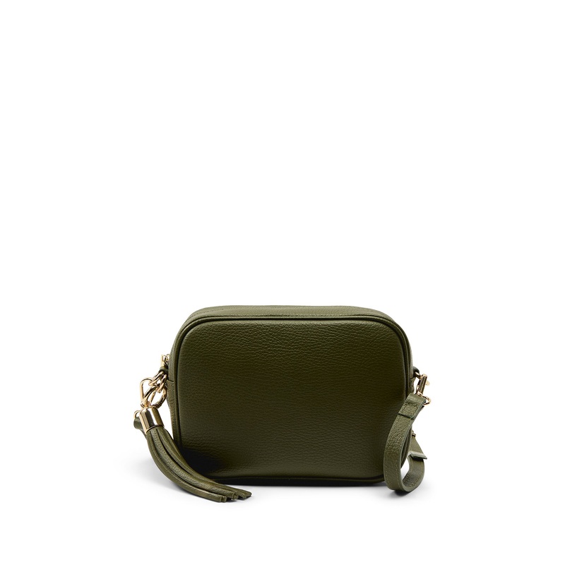 The Tassel Olive Green Leather Crossbody Bag
