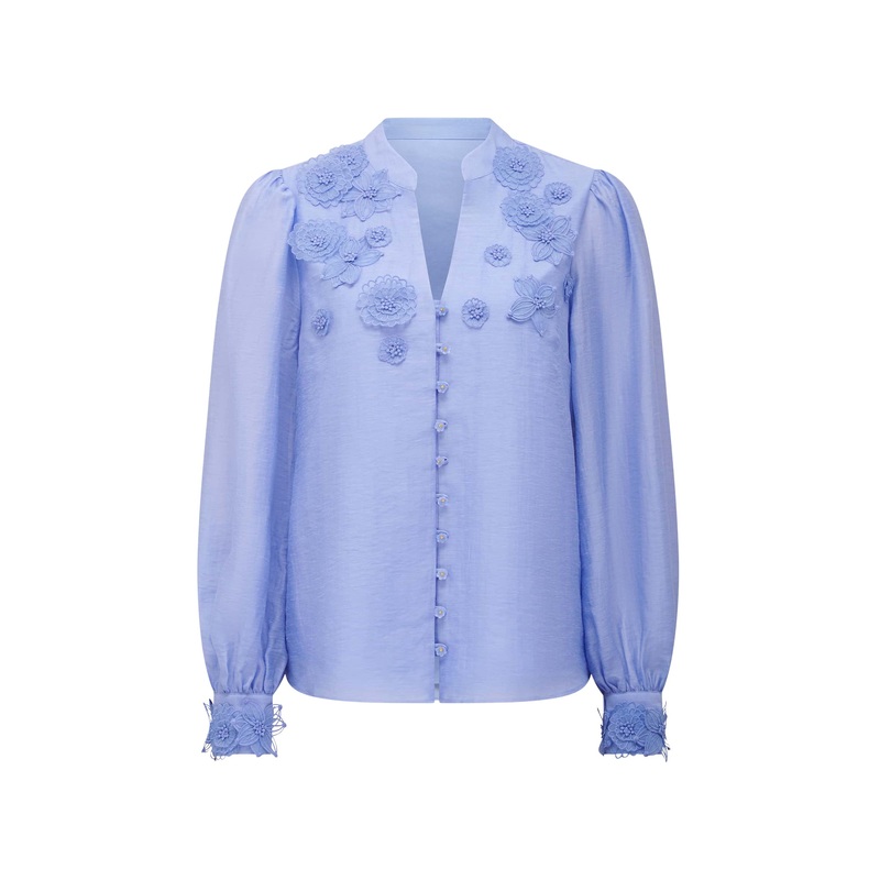 Indigo Applique Blouse