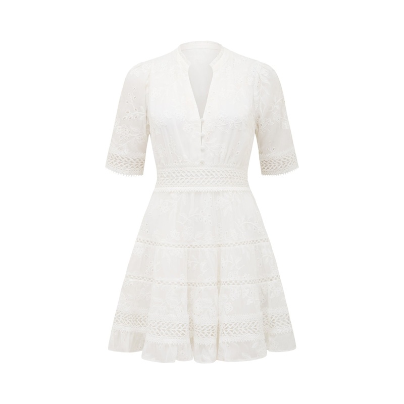 Lillian Trim Skater Mini Dress