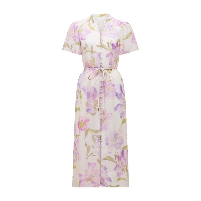 Melissa Puff Sleeves Shirt Midi Dress