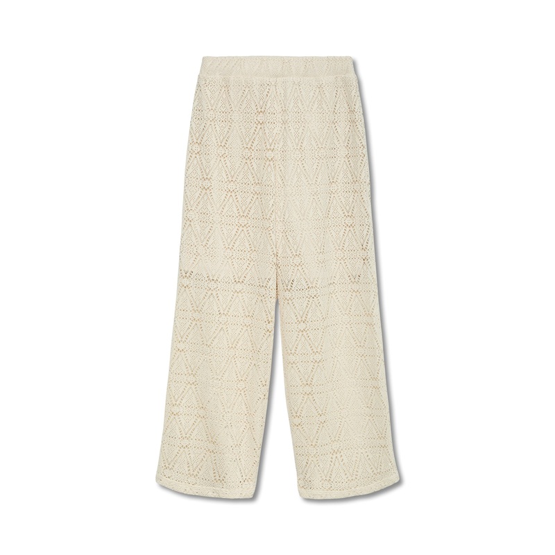 Crochet Embroidered Wide Leg Pants