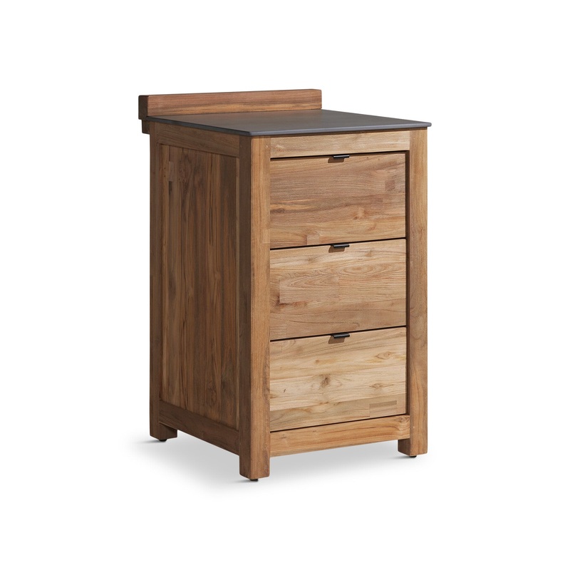 Grenada Reclaimed Teak Wood 3 Drawer Grill Table