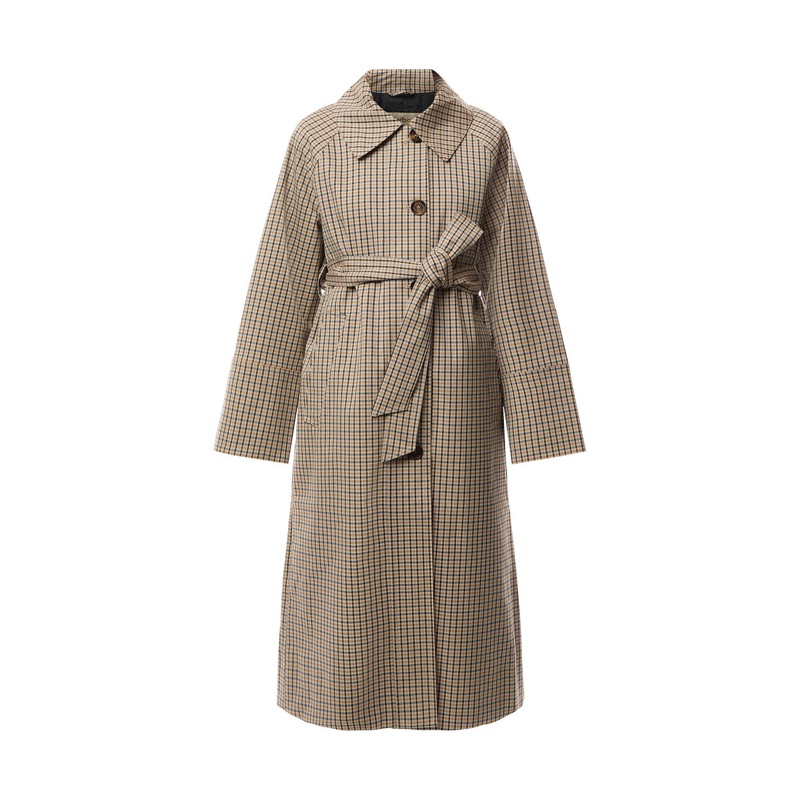 Womens Barbour Beatrix Check Showerproof Trench Coat