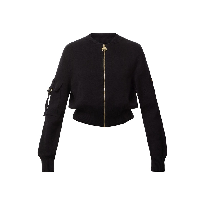 Womens Barbour International Priya Knitted Bomber Jacket