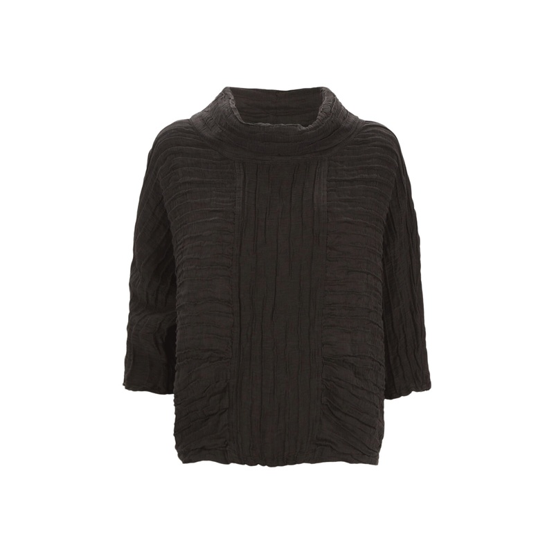 Cowl Neck Crinkle Blouse