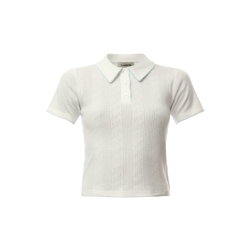 Devon Pointelle Polo Tee