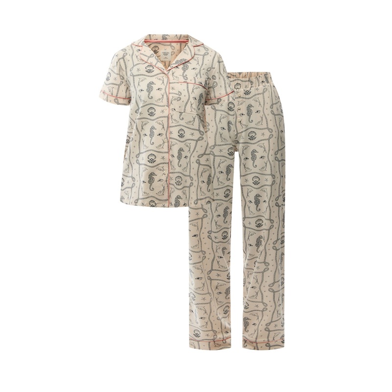 Seahorse Scarf Cotton Long Set