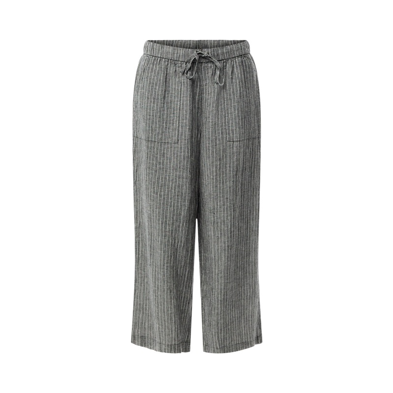 Wide Cropped Pant Puckered Linen