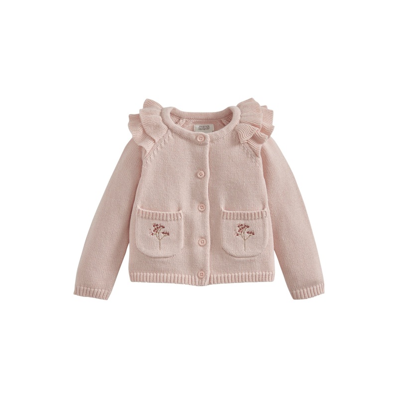 Frill Sleeves Cardigan - Pink