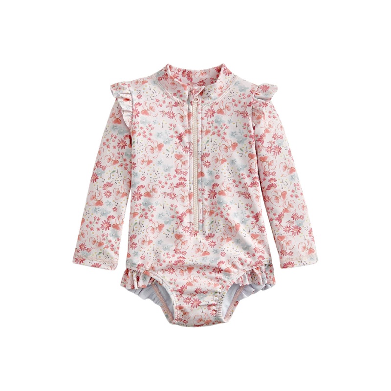 Long Sleeve Floral Swimsuit