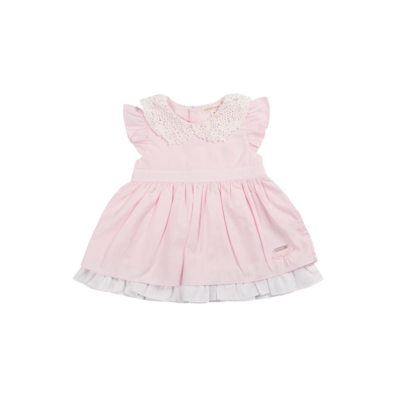 Pink Broderie Collar Dress