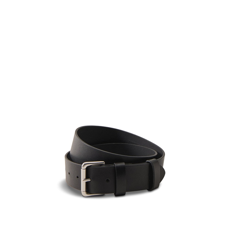 Leather Roller Buckle Belt Black