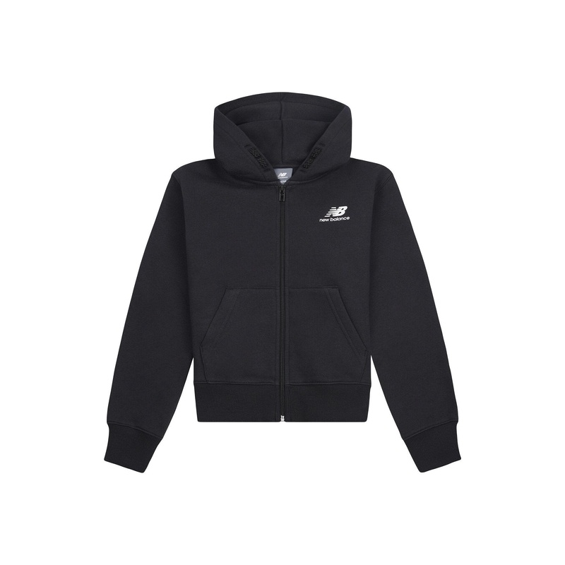 New Balance Brush Back Stacked Logo Full Zip Hoodie