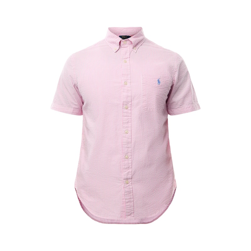 Seersucker Stripe Short Sleeves Shirt