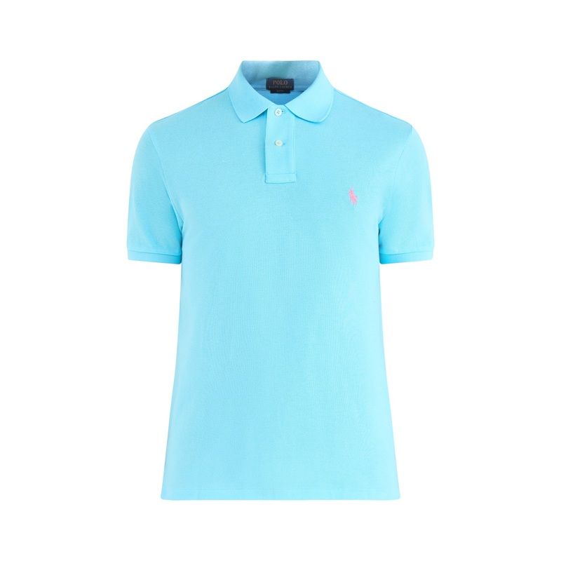 Slim Fit Polo Top French Turquoise