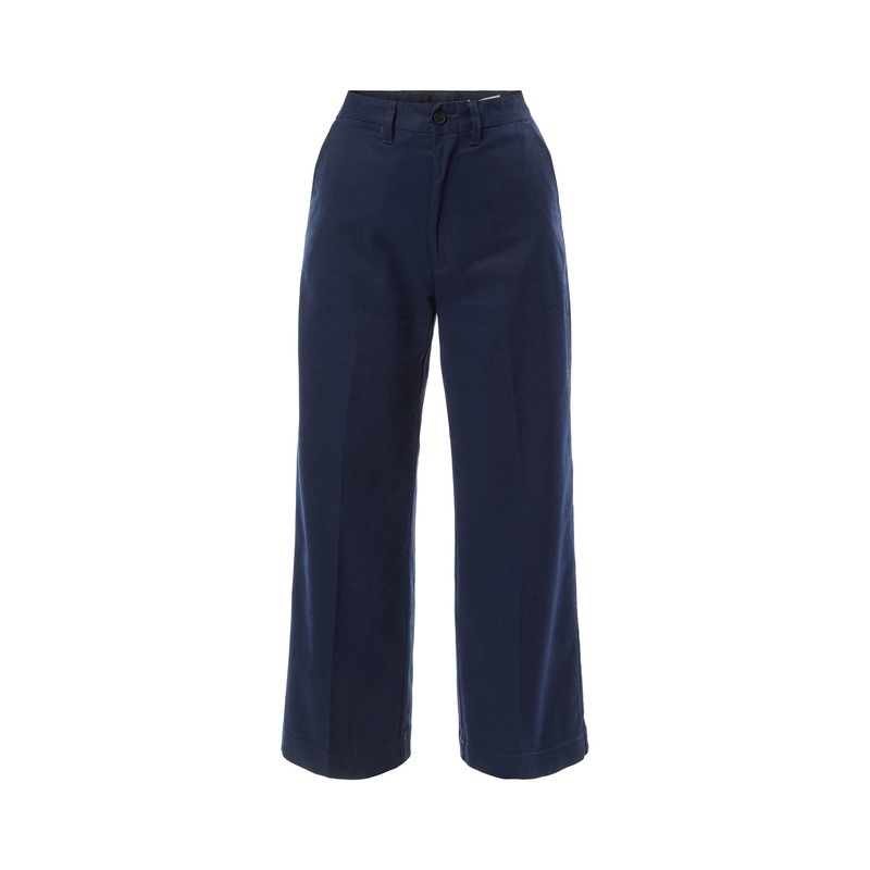 Wide Leg Cropped Chino Pants