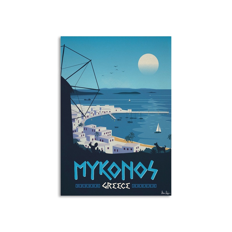 Alex Asfour Mykonos Travel Poster