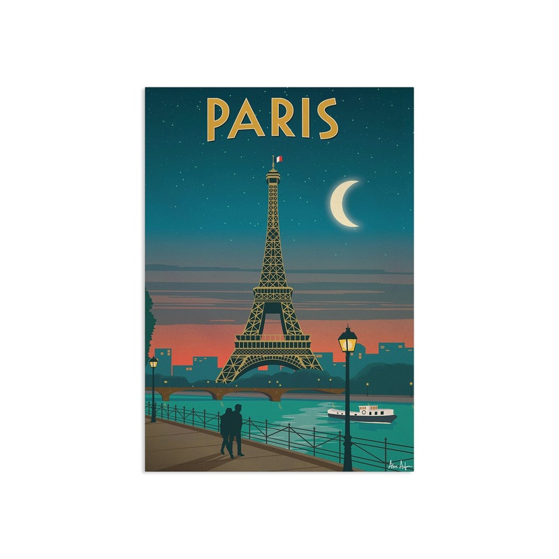 Alex Asfour Paris Moonlight Poster